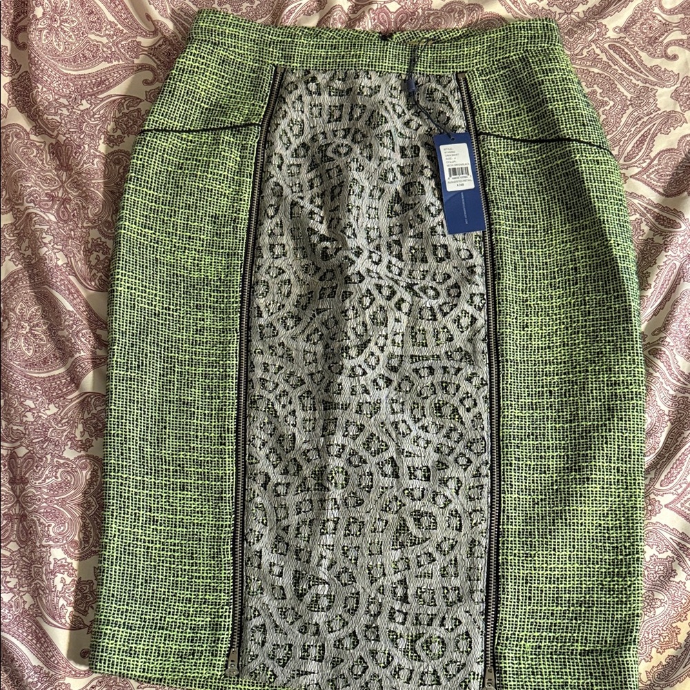 Rebecca Minkoff Green and Gray Pencil Skirt